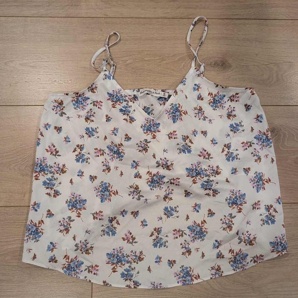 Abercrombie & Fitch Floral Camisole in Cream and Blue